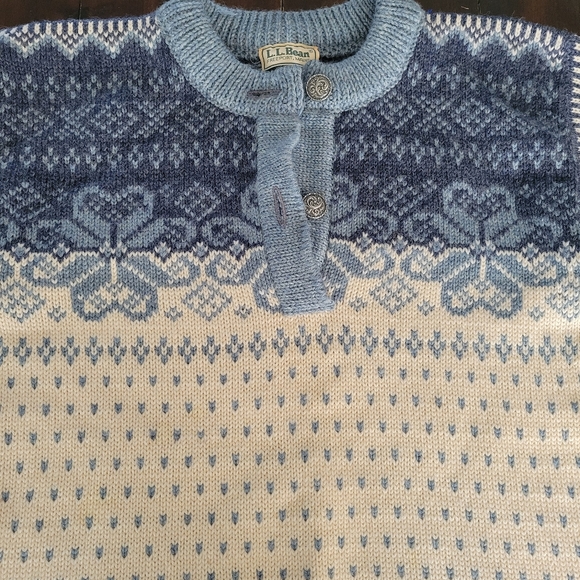 Vintage LL Bean 100% Wool Sweater Size 42/XL Made In Norway - Picture 10 of 16